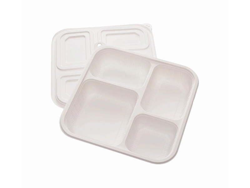 Compostable Eco-friendly 1000ML Four Compartment CPLA biodegradable containers for food
